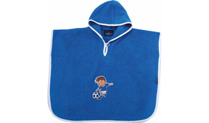 Morgenstern Badeponcho 1-3 Jahre, Bio Baumwolle, Fussball, blau
