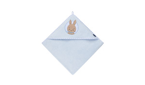 Kapuzenhandtuch 100x100, Luxus Baumwolle, HASE, blau