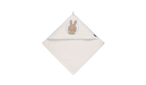 Kapuzenhandtuch 100x100, Luxus Baumwolle, HASE, creme